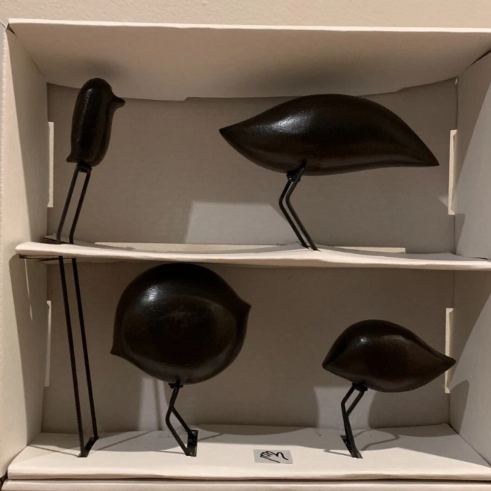 FISKELAGE Dark Wood & Metal BIRD Black Brown Minimalist Modern Figures IKEA - Picture 2 of 5